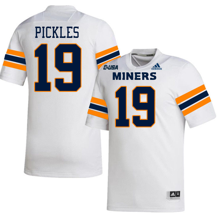 JP Pickles UTEP Jersey,UTEP Miners #19 JP Pickles College Football Jersey,Uniforms-White